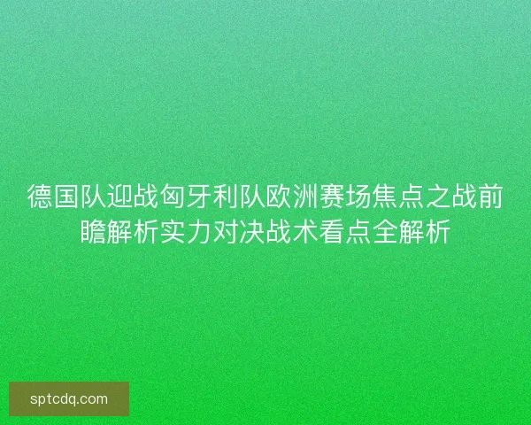 德国队迎战匈牙利队欧洲赛场焦点之战前瞻解析实力对决战术看点全解析