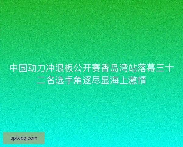 中国动力冲浪板公开赛香岛湾站落幕三十二名选手角逐尽显海上激情
